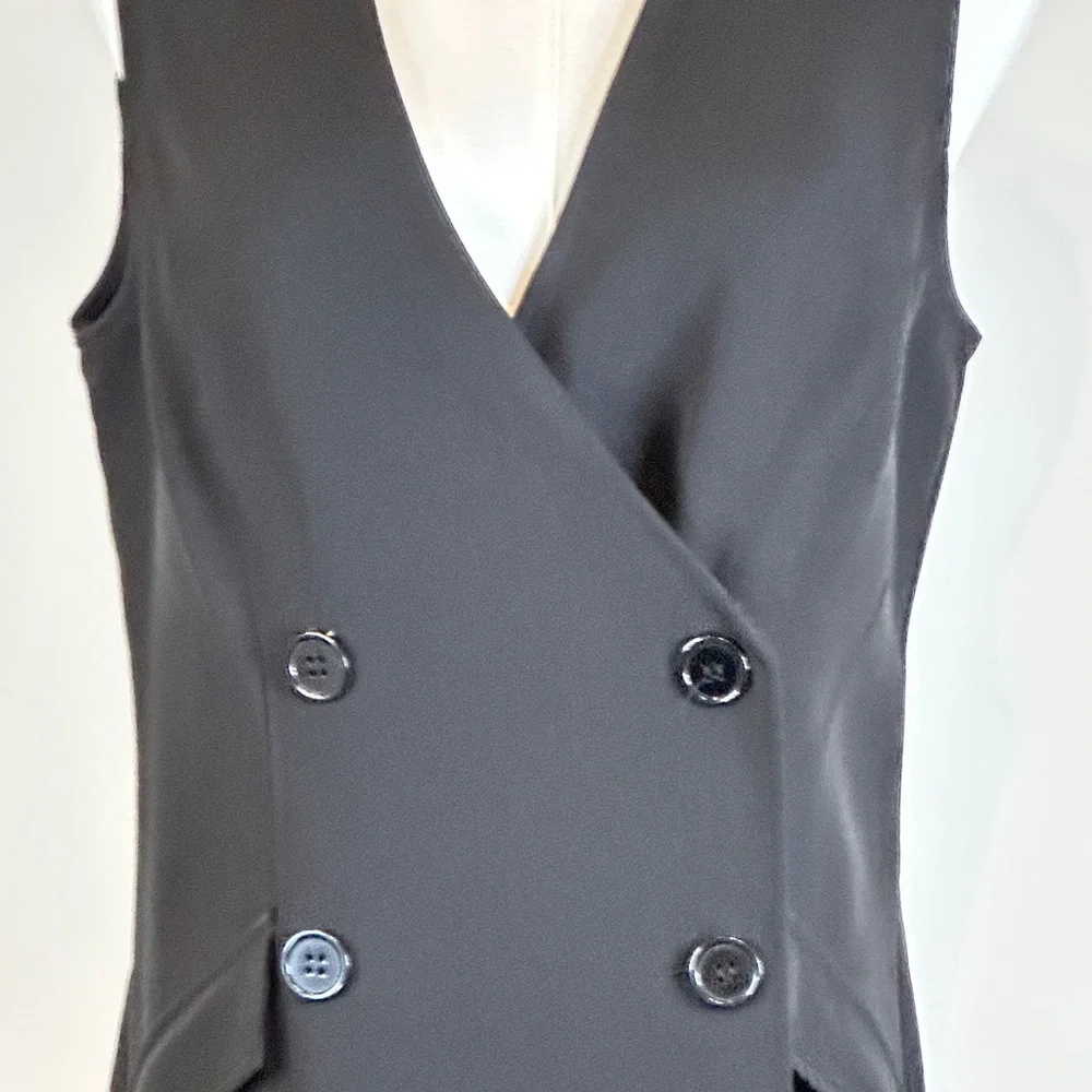 Max Studio Black Double-Breasted Midi Dress - Picture 9 of 12